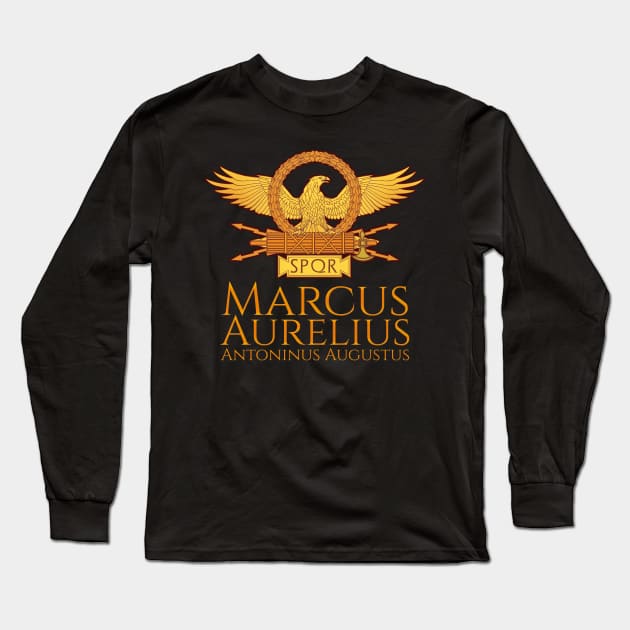 Marcus Aurelius Roman Emperor Long Sleeve T-Shirt by Styr Designs